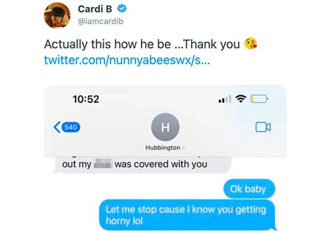 Cardi B Leaks NSFW Text Messages With Offset Amidst IG。